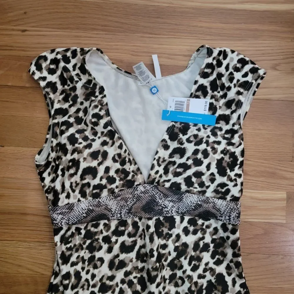 Bleu Rod Beattie Women's Brown Animal Print Cap Sleeve One-Piece Swimsuit sz 6 - Picture 4 of 4